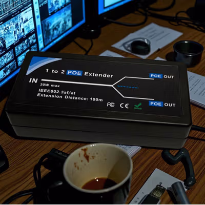 HKBTM POE Extender 2 Port Output LAN Cables 100Mbps 100M - HK453 - Black — gambar 4