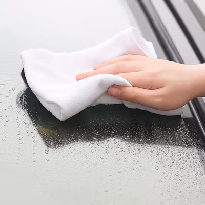 EACHGO Kain Lap Microfiber Pengering Mobil 24x24cm - H-40 - White — gambar 4