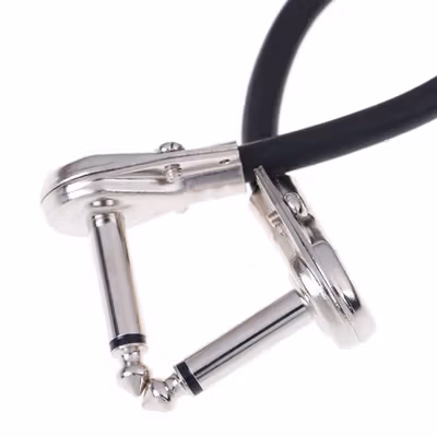WORLDSTAGE Kabel Pedal Gitar L Shape Right Angle 6.35mm 15cm - CBC-31 - Silver — gambar 4