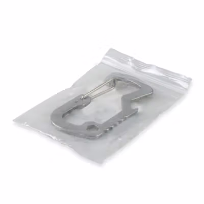 TaffSPORT Carabiner Stainless Steel with Bottle Opener - ED25 - Silver — gambar 5