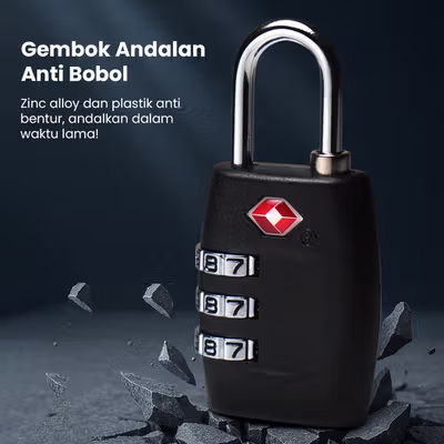 Yi Feng Lock Gembok Koper TSA Kode Angka 3 Digit - TSA-335 - Black — gambar 5