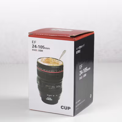 CANIAM Botol Minum Tumbler Panas Dingin Lensa Kamera 24-105mm 400ml - Black — gambar 5
