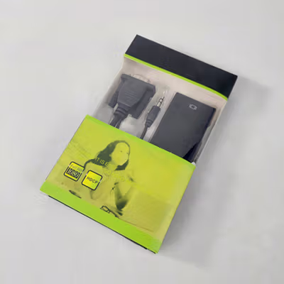 Kabel Adapter Converter VGA Male ke HDMI 1080p dengan Audio - Black — gambar 5