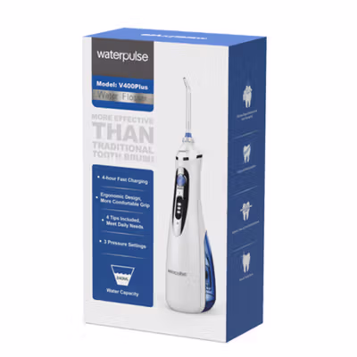 Waterpulse Dental Flosser Alat Semprot Pembersih Gigi - V400Plus - White — gambar 5