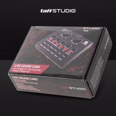 TaffSTUDIO Bluetooth Audio USB External Soundcard Live Broadcast Mic - V8S - Black — gambar 5