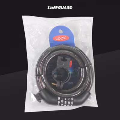 TaffGUARD Gembok Sepeda Kode Kunci Kombinasi Angka 5 Digit 1.2M - GT08 - Black — gambar 5