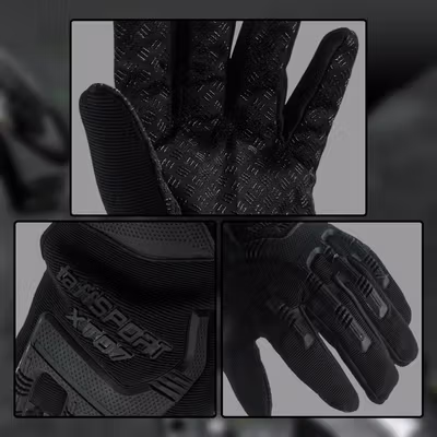 TaffSPORT Sarung Tangan Motor Tactical Mechanix Off Road - XT07 - Black — gambar 5