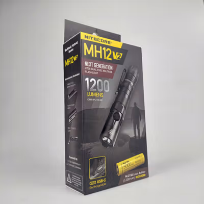 NITECORE Senter LED CREE XP-L2 V6 Rechargeable IP68 1200 Lumens - MH12 V2 - Black — gambar 5