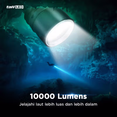 TaffLED Senter Selam Diving CREE T6 Waterproof IP68 10000 Lumens - TG-S151 - Black — gambar 5