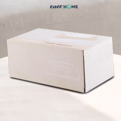 TaffHOME Kotak Tisu Kayu Multifungsi Tissue Box Organizer Model 1 Slot - ZJ01 - White — gambar 5
