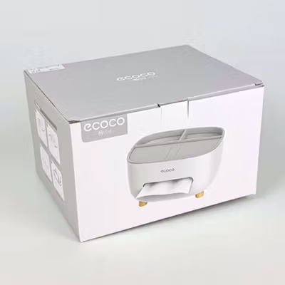 Ecoco Kotak Tisu Storage Box Office Desk Case Organizer - E2009 - Gray — gambar 5