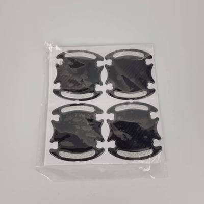 SEAMETAL Reflective Sticker Gagang Pintu Mobil Carbon Fiber 4PCS - 1185 - White — gambar 5