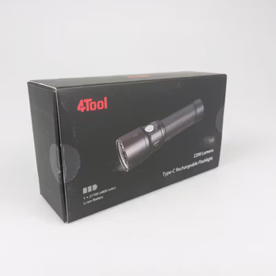 4Tool Senter LED Flashlight Rechargeable Waterproof IPX7 2200 Lumens - ED20 - Black — gambar 5