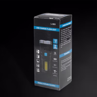ZHIYU Senter LED XPE COB USB Rechargeable Waterproof IP44 200 Lumens - L-S03 - Black — gambar 5