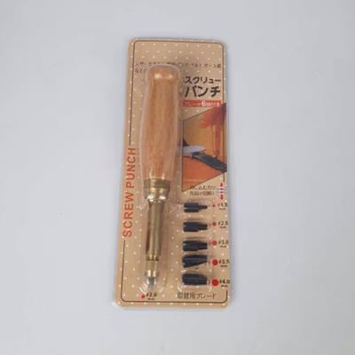 MIUSIE Alat Pembolong Tali Pinggang Hole Punch 6 Tip 1.5-4mm - MU0179 - Bronze — gambar 5