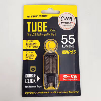 NITECORE Senter LED Keychain Rechargeable Waterproof IP65 55 Lumens - Tube V2.0 - Black — gambar 5