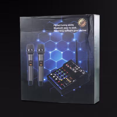 TKL Audio Console Karaoke DJ KTV Mixer 4 Channel with 2 Microphone - TKR2 - Black — gambar 5