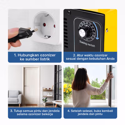 Taffware Alat Penghasil Ozone Ozonizer Generator 220V - HF258 - Yellow — gambar 5