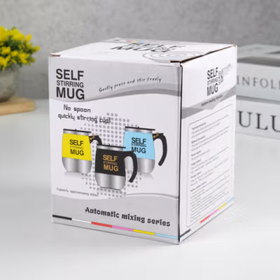 Ban Xi Lie Cangkir Aduk Otomatis Baterai AAA Self Stirring Mug 400ml - QT-002 - Black — gambar 5