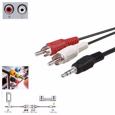 TaffSTUDIO Kabel Audio HiFi 3.5mm Jack Stereo to RCA Male AUX TPE A 1M - S-PC-521 - No Color — gambar 5