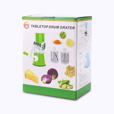 CHYU Penggiling Sayur Vegetable Cutter Slicer Tabletop Drum Grater - YG-806 - Green — gambar 5