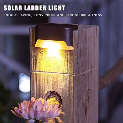 TaffLED Lampu Taman Hias Tangga Solar Power IP44 Warm White 4 PCS - EV12 - Brown — gambar 5