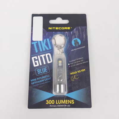 NITECORE Senter LED OSRAM P8 Rechargeable Waterproof IP66 300 Lumens - TIKI GITD - Blue — gambar 5
