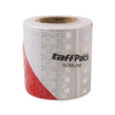 TaffPACK Car Reflective Sticker Warning Strip Tape Two Color 5x300cm - Painting Red — gambar 5