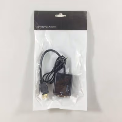 Taffware Kabel Adaptor HDMI ke VGA Female Dengan Port Audio - HD008 - Black — gambar 5