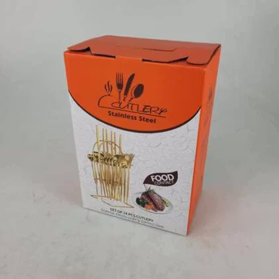 EWIN Set Alat Makan Sendok Garpu Elegan Cutlery Stainless Steel 24 PCS - M1013 - Golden — gambar 5