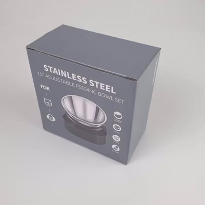 OMEKA Tempat Makan Hewan Peliharaan Kucing Anjing Feeding Single Bowl - ORM10 - Silver — gambar 5