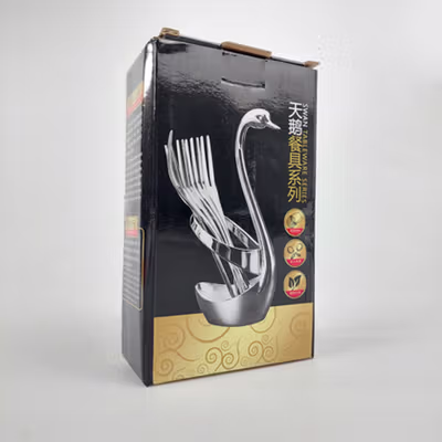 EWIN Set Alat Makan Sendok Garpu dengan Tempat Penyimpanan Angsa - NP311 - Silver — gambar 5
