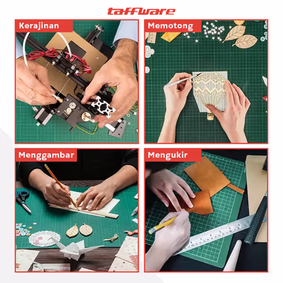 Taffware Alas Potong Work Cutting Mat Pad A3 45x30cm - Green — gambar 5