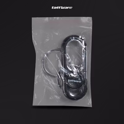 Taffware Gantungan Kunci Carabiner Keychain Clip Stainless Steel - A3746 - Black — gambar 5