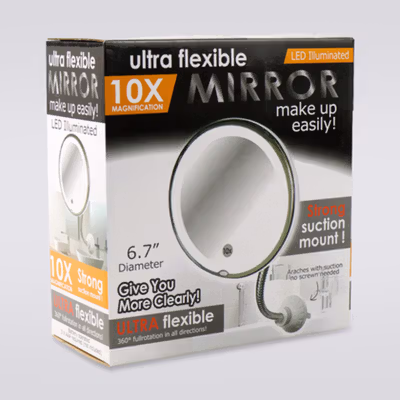 ORZ Cermin Make Up LED Magnification 10X Folding Suction Cup - HHO77 - White — gambar 5