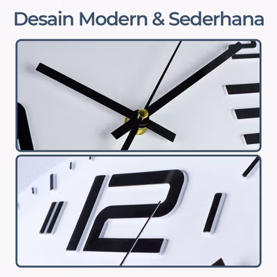 TaffHOME Jam Dinding Bulat Quartz Creative Design Modern 29cm - H6588 - White — gambar 5