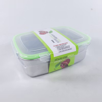 TaffHOME Kotak Makan Anti Tumpah Lunch Box Stainless Steel 304 850ml - KT046 - Green — gambar 5