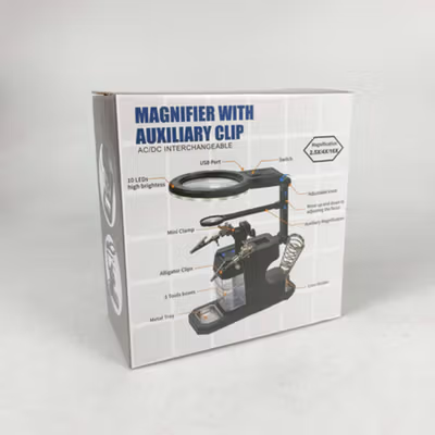 Pegangan Solder dengan Kaca Pembesar LED Welding Magnifier 2.5X/4X/16X - TE-803 - Black — gambar 5