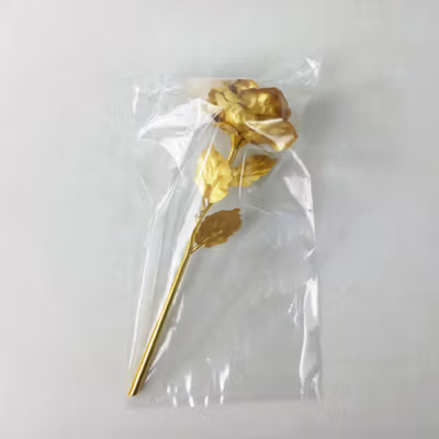 JIUZHO Bunga Mawar Dekorasi Artificial Rose Gold Foil Rose 24K - JZ-240 - Golden — gambar 5