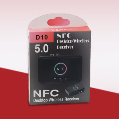 TaffSTUDIO Audio Bluetooth 5.0 Receiver Adapter NFC RCA AUX - D10 - Black — gambar 5