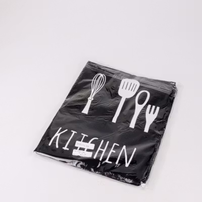 TaffHOME Celemek Masak Apron Dapur Model Kantong Pola Spatula - JJ41 - Black — gambar 5