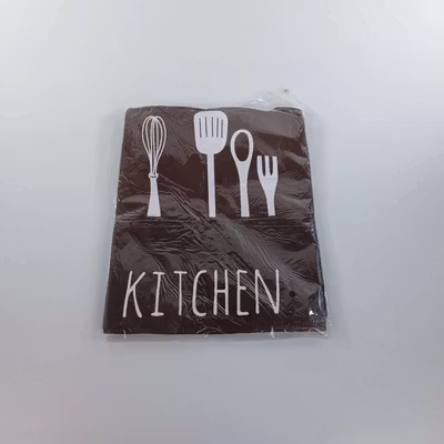 TaffHOME Celemek Masak Apron Dapur Model Kantong Pola Spatula - JJ41 - Brown — gambar 5