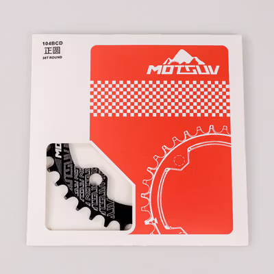 MOTSUV Gigi Sprocket Sepeda Chainring Aluminium Round 38T - 104BCD - Black — gambar 5