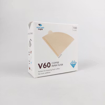 One Two Cups Kertas Saringan Kopi Filter Paper V60 1-2 Cups 100 PCS - V01 - White — gambar 5