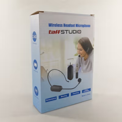 TaffSTUDIO Wireless Microphone 2.4G Headset 2 PCS with Receiver - SI02 - Black — gambar 5