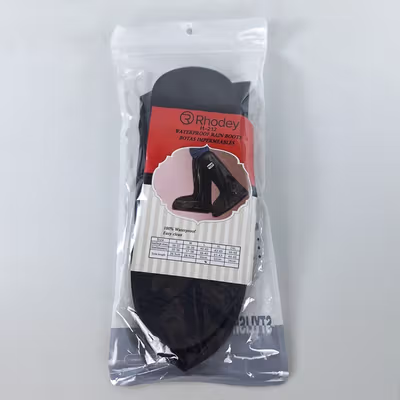 Rhodey Jas Hujan Sepatu Anti Air Rain Shoe Cover PVC Zipper Reflector L - H-212 - Black — gambar 5