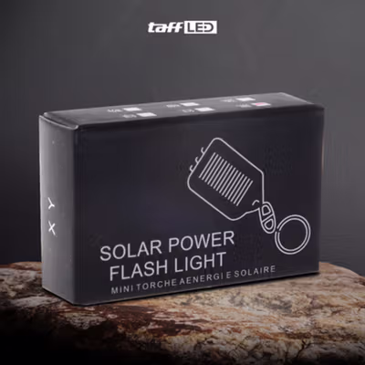 TaffLED Mini Led Solar Power Rechargeable Flashlight With Keychain - XY - Black — gambar 5