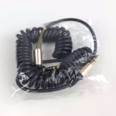 Kabel AUX Jack 3.5mm HiFi Spring Type L 1.5M - 161218 - Black — gambar 5