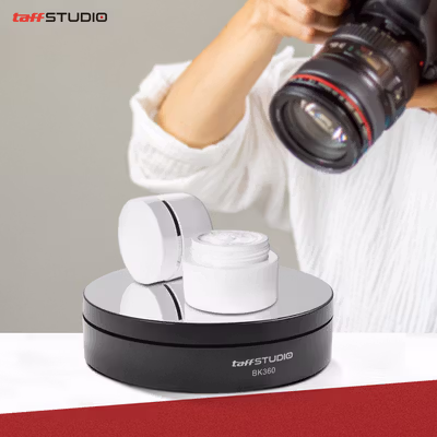 TaffSTUDIO Alas Putar Fotografi Rotating Display Stand Base 13.5cm Mirror - BK360 - Black — gambar 5