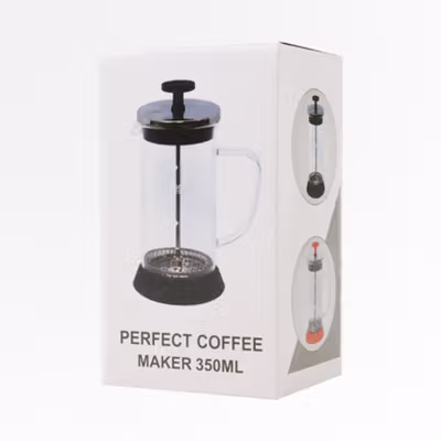 RAINBEAN French Press Coffee Maker Pot Plunger Borosilicate 350ml - CP15 - Black — gambar 5